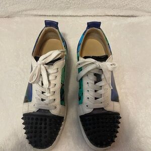 ** WITH BOX** CHRISTIAN LOUBOUTIN Louis Orlato Flat Low Top Spike Sneaker